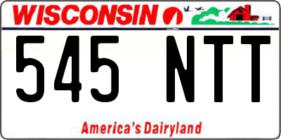 WI license plate 545NTT