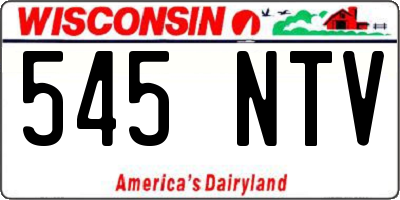 WI license plate 545NTV