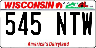 WI license plate 545NTW