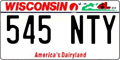 WI license plate 545NTY