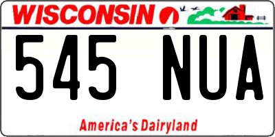 WI license plate 545NUA