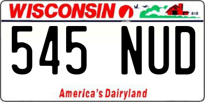 WI license plate 545NUD