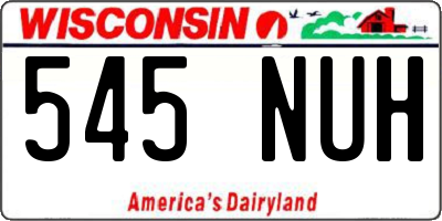 WI license plate 545NUH