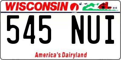 WI license plate 545NUI