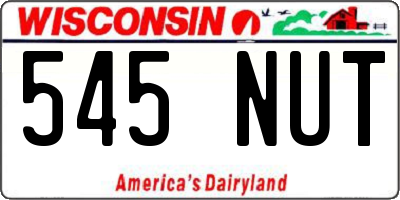 WI license plate 545NUT