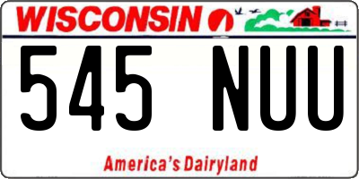 WI license plate 545NUU