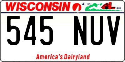 WI license plate 545NUV