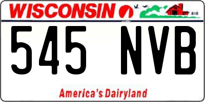 WI license plate 545NVB