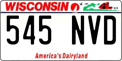 WI license plate 545NVD