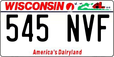 WI license plate 545NVF