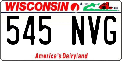 WI license plate 545NVG