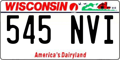 WI license plate 545NVI