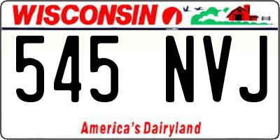 WI license plate 545NVJ