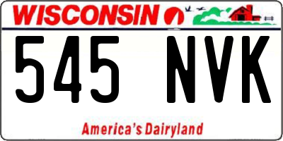 WI license plate 545NVK