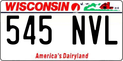 WI license plate 545NVL