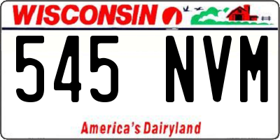 WI license plate 545NVM