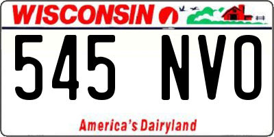 WI license plate 545NVO
