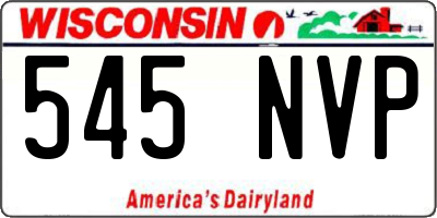 WI license plate 545NVP