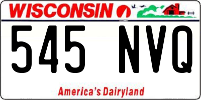 WI license plate 545NVQ