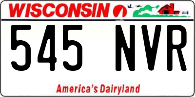 WI license plate 545NVR