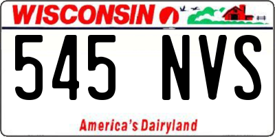WI license plate 545NVS