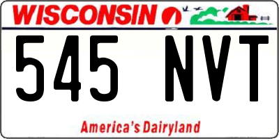 WI license plate 545NVT