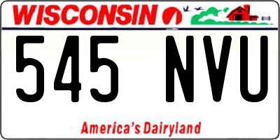 WI license plate 545NVU