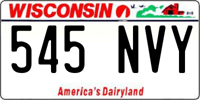 WI license plate 545NVY