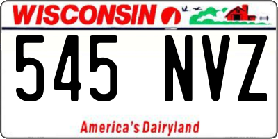 WI license plate 545NVZ