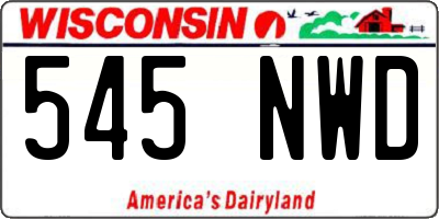 WI license plate 545NWD
