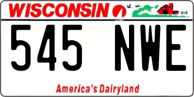 WI license plate 545NWE