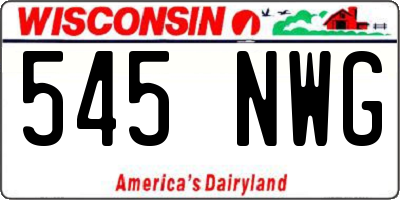 WI license plate 545NWG