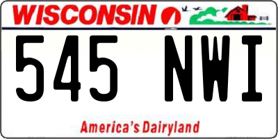 WI license plate 545NWI