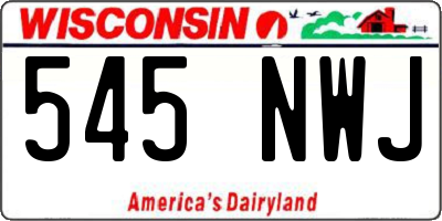 WI license plate 545NWJ
