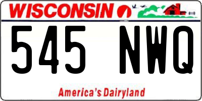 WI license plate 545NWQ