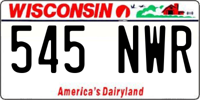 WI license plate 545NWR