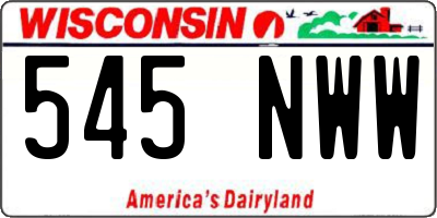 WI license plate 545NWW