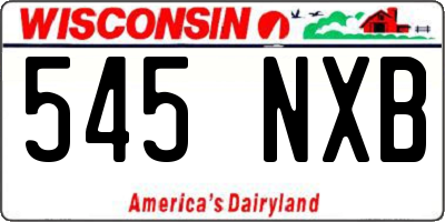 WI license plate 545NXB