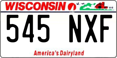 WI license plate 545NXF