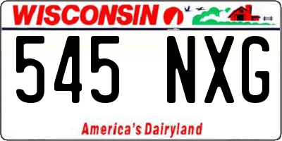 WI license plate 545NXG