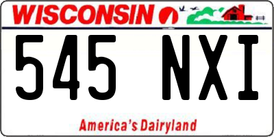 WI license plate 545NXI