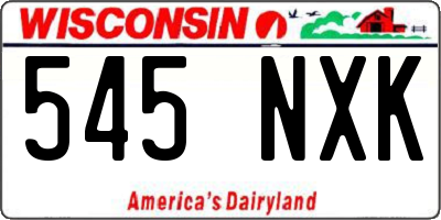 WI license plate 545NXK
