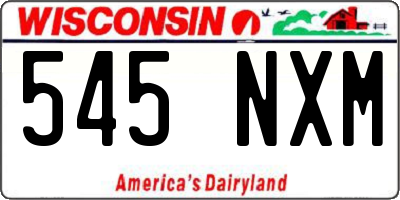 WI license plate 545NXM