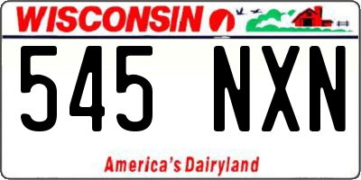 WI license plate 545NXN