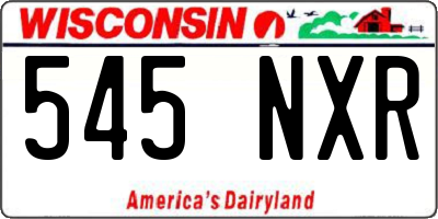 WI license plate 545NXR