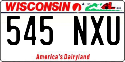 WI license plate 545NXU