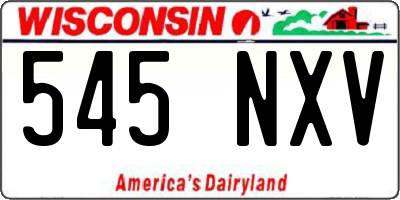 WI license plate 545NXV