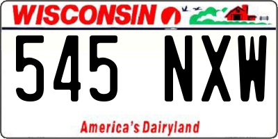 WI license plate 545NXW