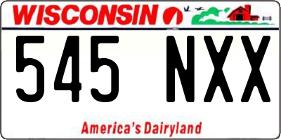 WI license plate 545NXX