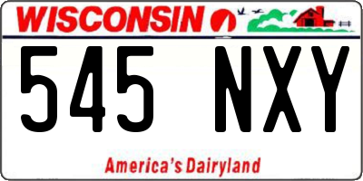 WI license plate 545NXY